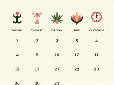 Illustration d'un calendrier avec des icônes de flexibility et de grossesse